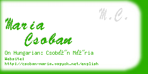 maria csoban business card